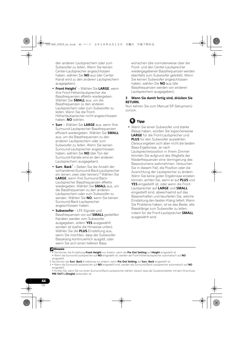 Pioneer VSX-820-S User Manual | Page 124 / 324
