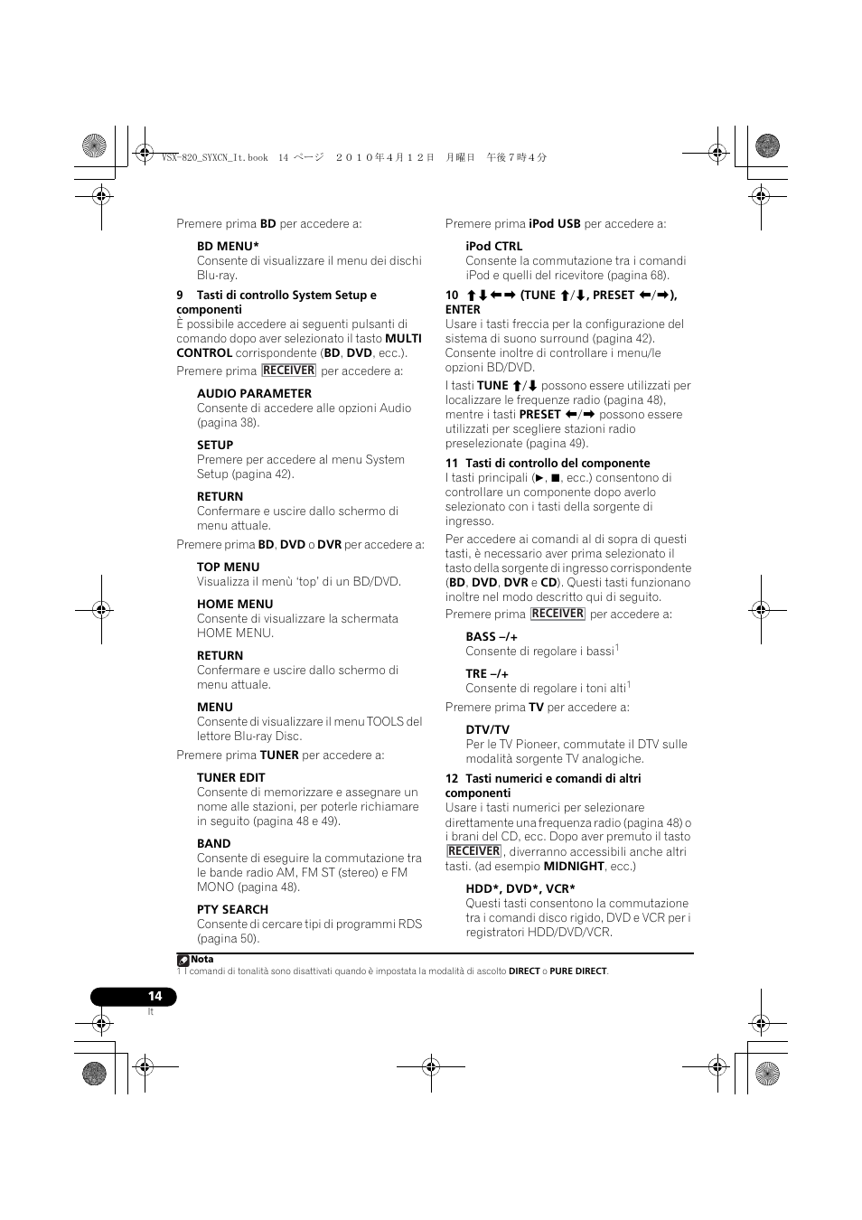 Pioneer VSX-820-S User Manual | Page 14 / 324