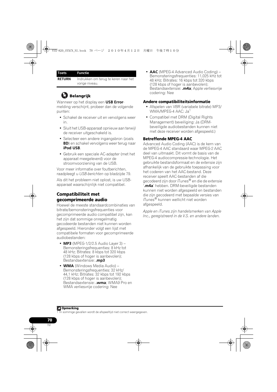 Compatibiliteit met gecomprimeerde audio | Pioneer VSX-820-S User Manual | Page 230 / 324