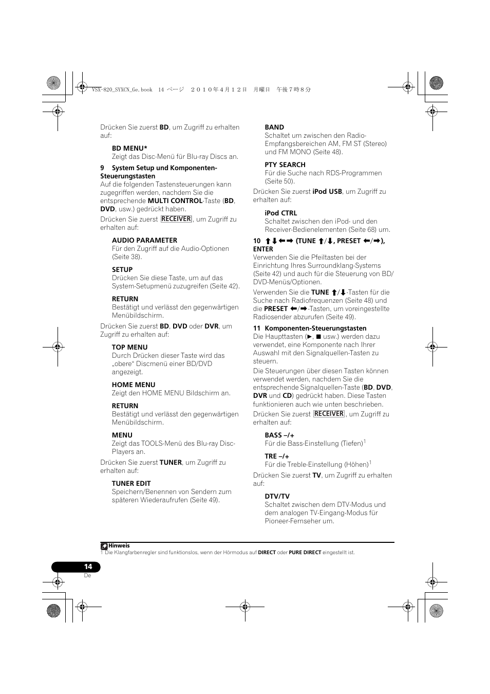 Pioneer VSX-820-S User Manual | Page 94 / 324