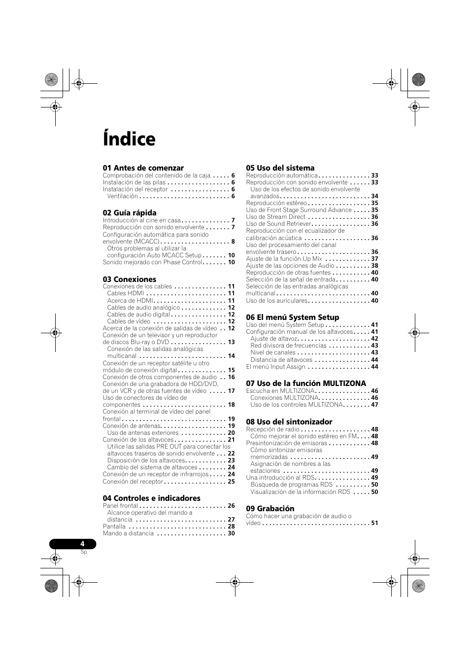 Índice | Pioneer VSX-819H-S User Manual | Page 214 / 282