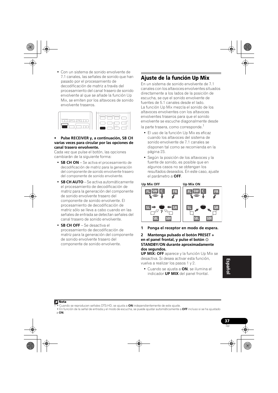 Ajuste de la función up mix | Pioneer VSX-819H-S User Manual | Page 247 / 282