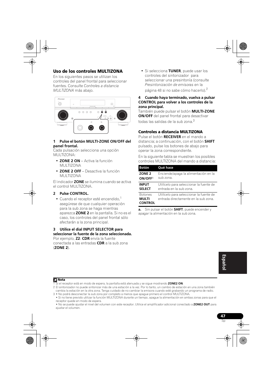 Uso de los controles multizona | Pioneer VSX-819H-S User Manual | Page 257 / 282