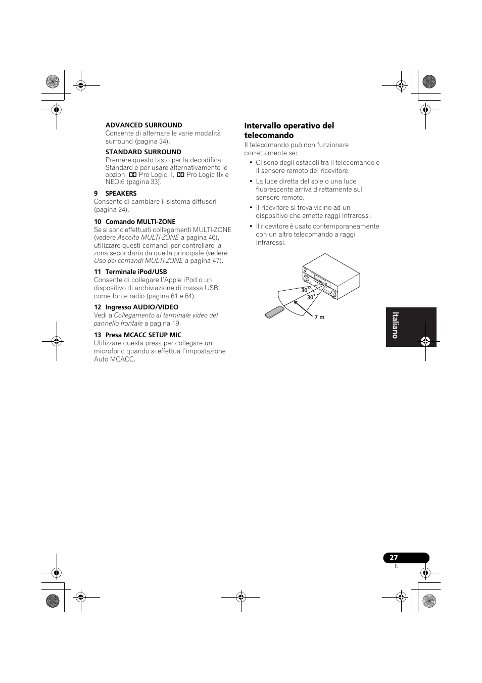 Intervallo operativo del telecomando | Pioneer VSX-819H-S User Manual | Page 27 / 282