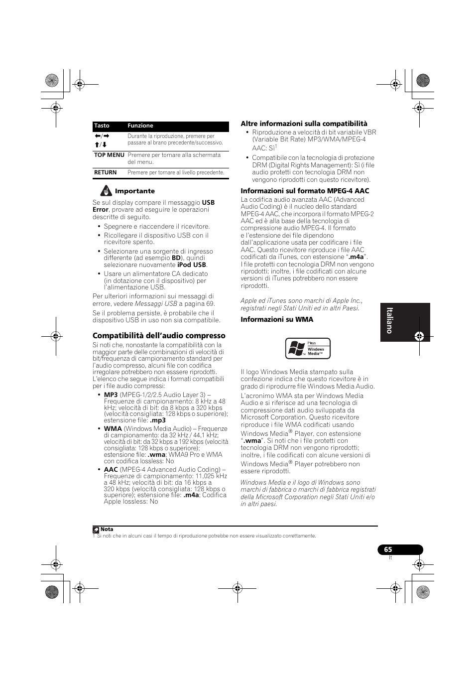 Compatibilità dell’audio compresso | Pioneer VSX-819H-S User Manual | Page 65 / 282