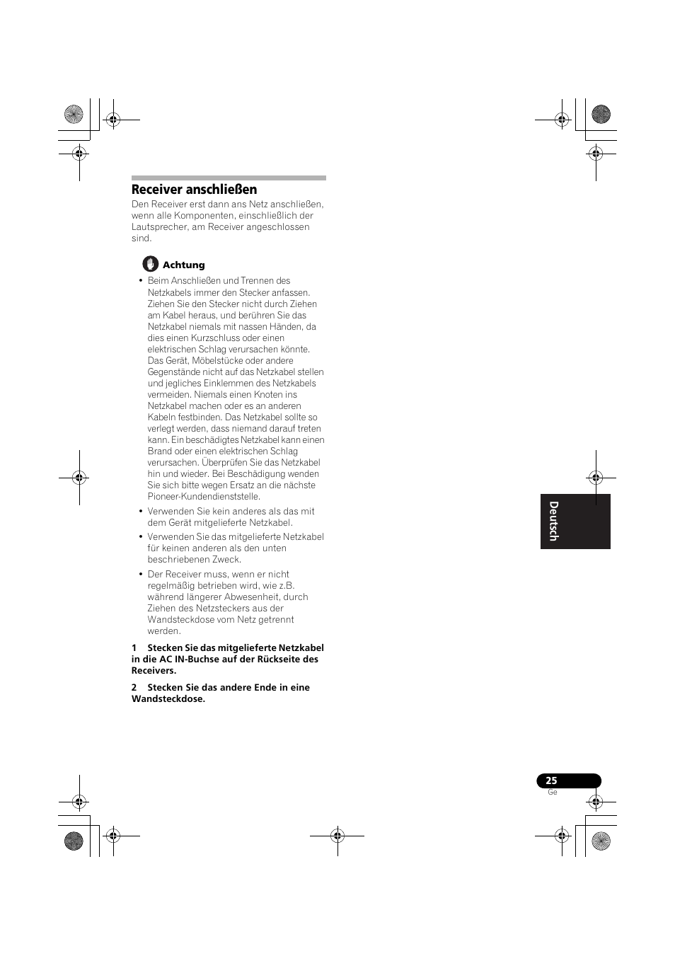 Receiver anschließen | Pioneer VSX-819H-S User Manual | Page 95 / 282