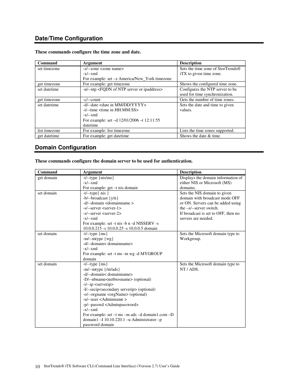 Date/time configuration, Domain configuration | American Megatrends MAN-STOR-ITX27-CLI User Manual | Page 16 / 60