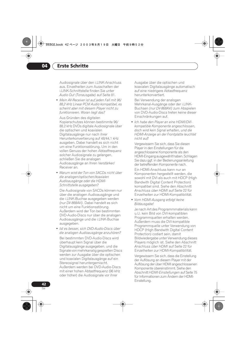 Erste schritte 04 | Pioneer DV-668AV-S User Manual | Page 144 / 208