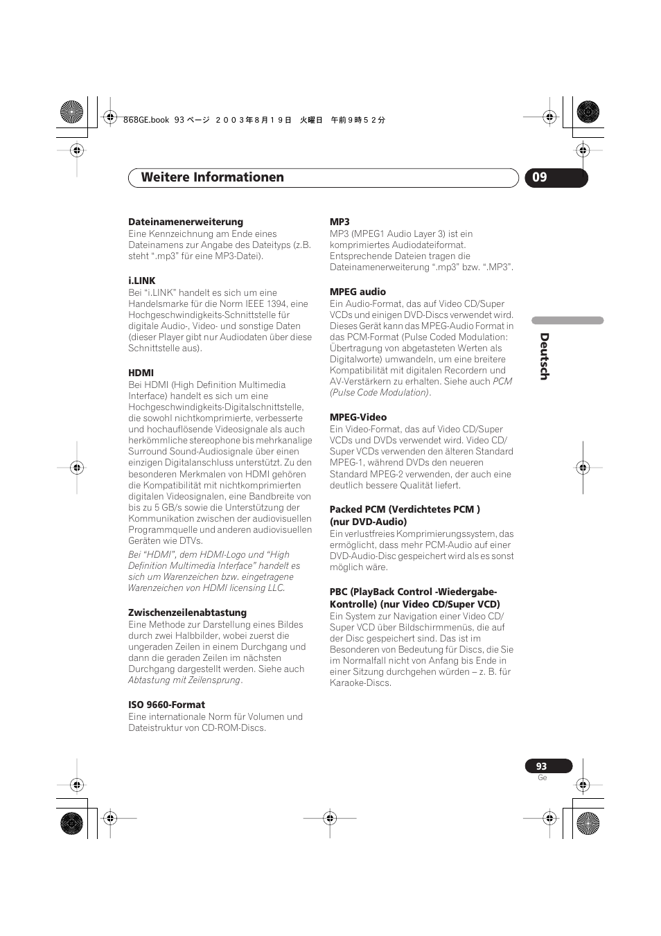Weitere informationen 09 | Pioneer DV-668AV-S User Manual | Page 195 / 208