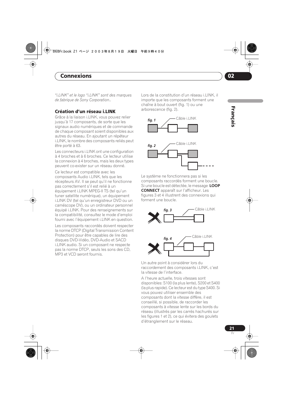 Création d’un réseau i.link, Connexions 02 | Pioneer DV-668AV-S User Manual | Page 21 / 208