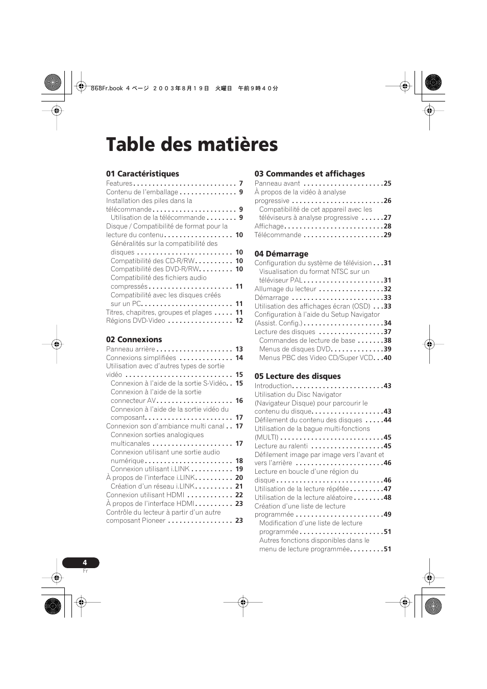 Pioneer DV-668AV-S User Manual | Page 4 / 208