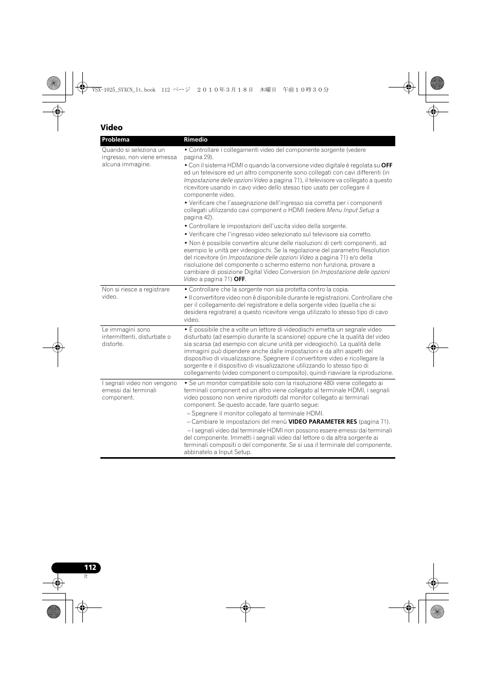 Video | Pioneer VSX-1020-K User Manual | Page 112 / 532