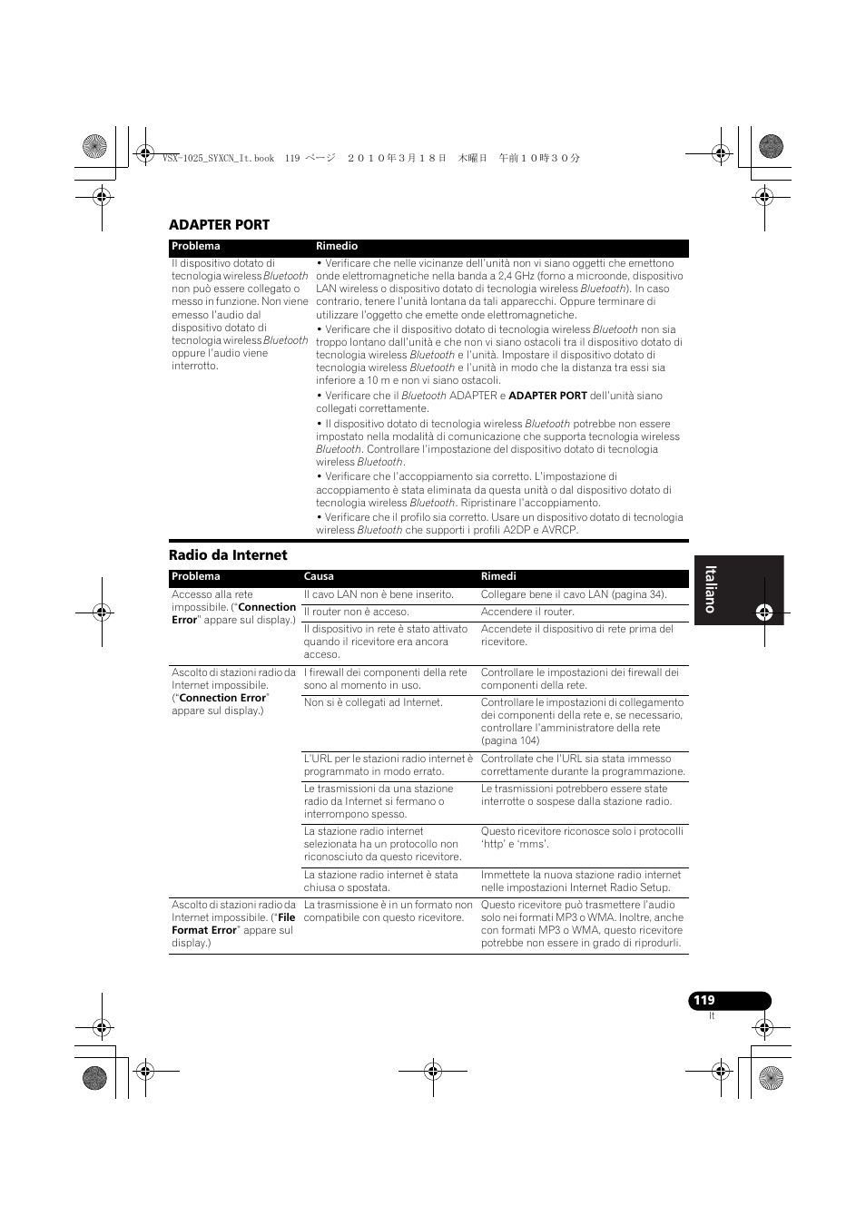 Adapter port, Radio da internet | Pioneer VSX-1020-K User Manual | Page 119 / 532