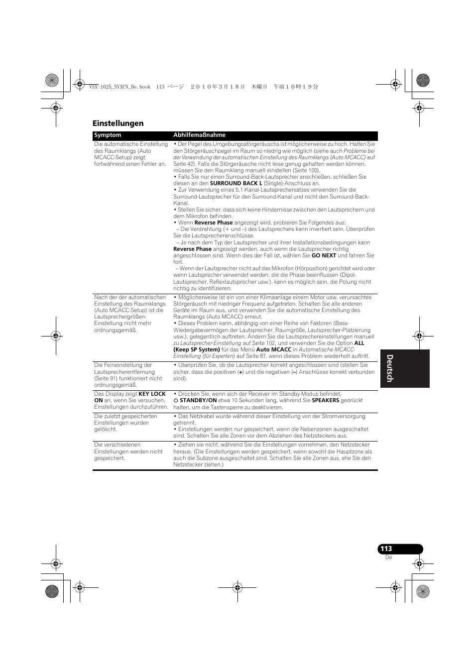 Einstellungen | Pioneer VSX-1020-K User Manual | Page 245 / 532