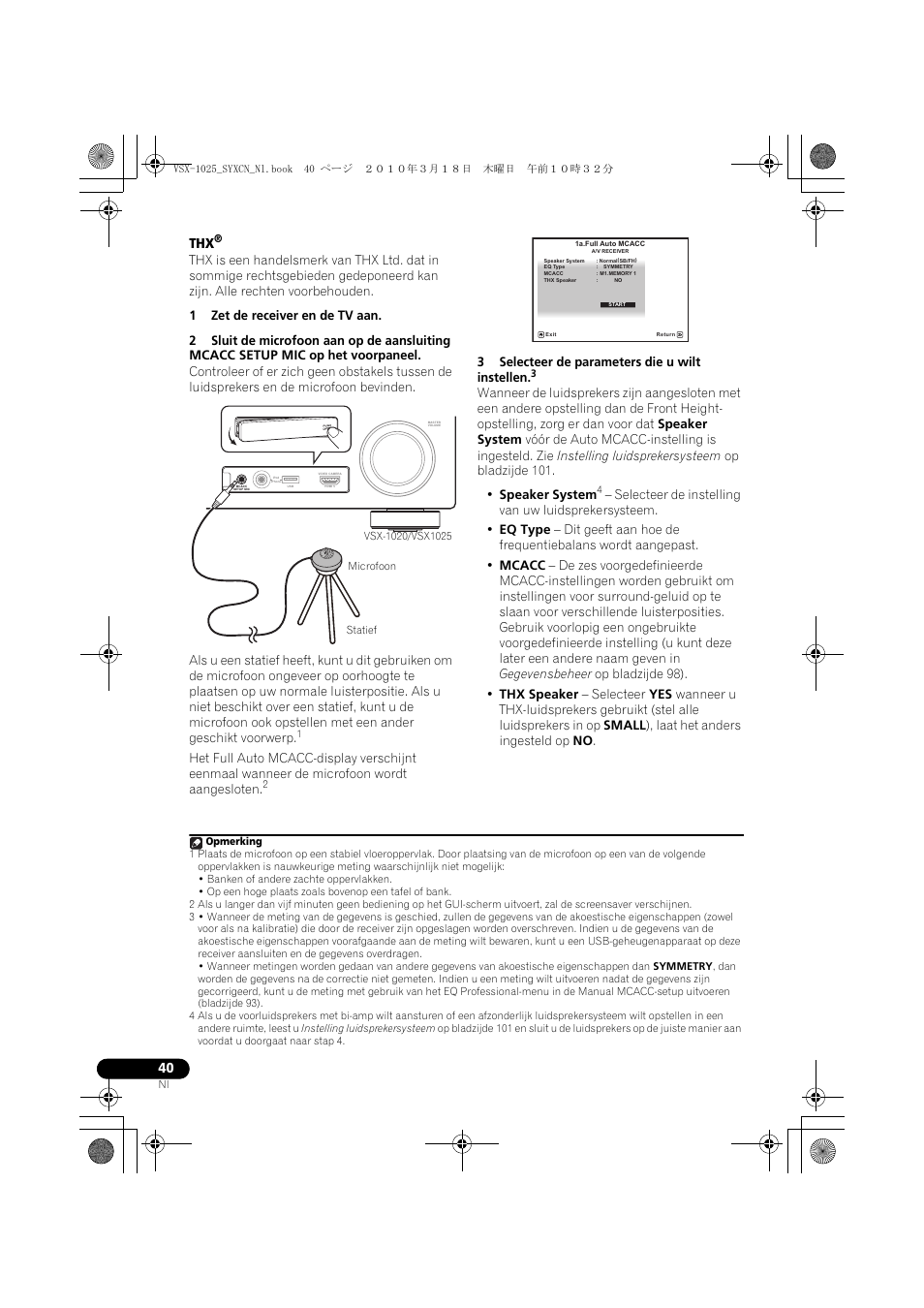 1 zet de receiver en de tv aan, 3 selecteer de parameters die u wilt instellen, 3selecteer de parameters die u wilt instellen | Pioneer VSX-1020-K User Manual | Page 304 / 532