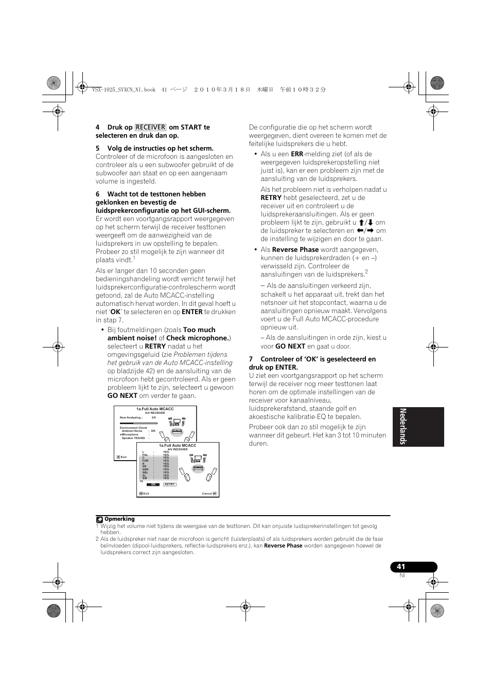 4 druk op om start te selecteren en druk dan op, 5 volg de instructies op het scherm | Pioneer VSX-1020-K User Manual | Page 305 / 532