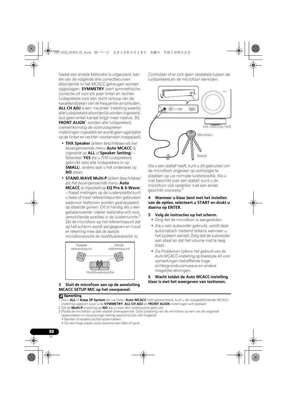 Tweede referentiepunt, 5 volg de instructies op het scherm | Pioneer VSX-1020-K User Manual | Page 352 / 532