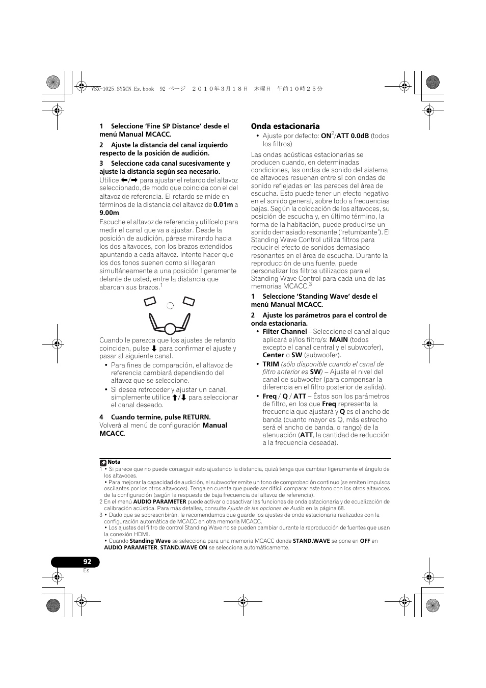 4 cuando termine, pulse return, Onda estacionaria | Pioneer VSX-1020-K User Manual | Page 488 / 532