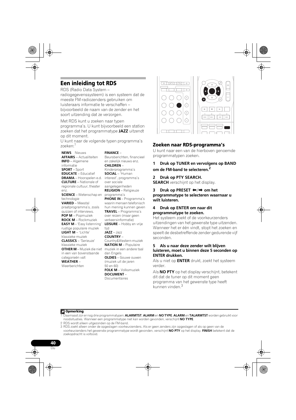 Een inleiding tot rds, Zoeken naar rds-programma’s, Bladzijde 40) | Es (bladzijde 40) | Pioneer VSX-519V-K User Manual | Page 132 / 188