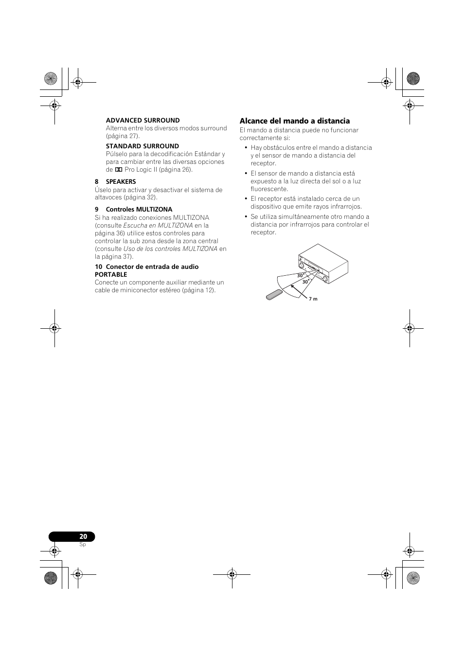 Alcance del mando a distancia | Pioneer VSX-519V-K User Manual | Page 158 / 188