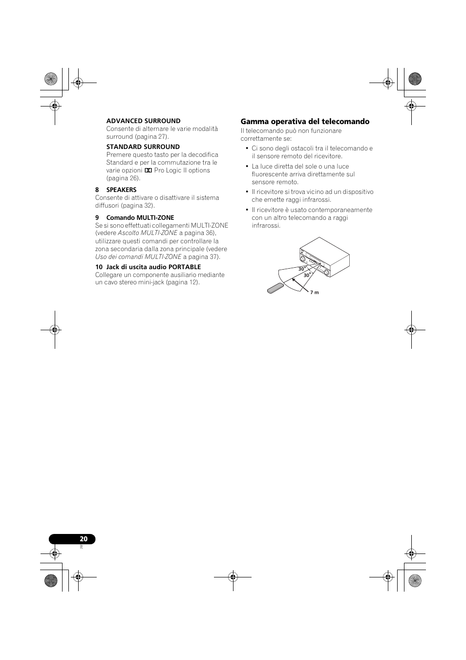 Gamma operativa del telecomando | Pioneer VSX-519V-K User Manual | Page 20 / 188