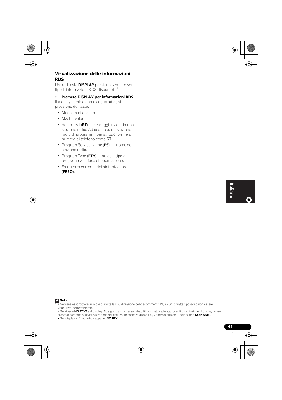 Visualizzazione delle informazioni rds | Pioneer VSX-519V-K User Manual | Page 41 / 188