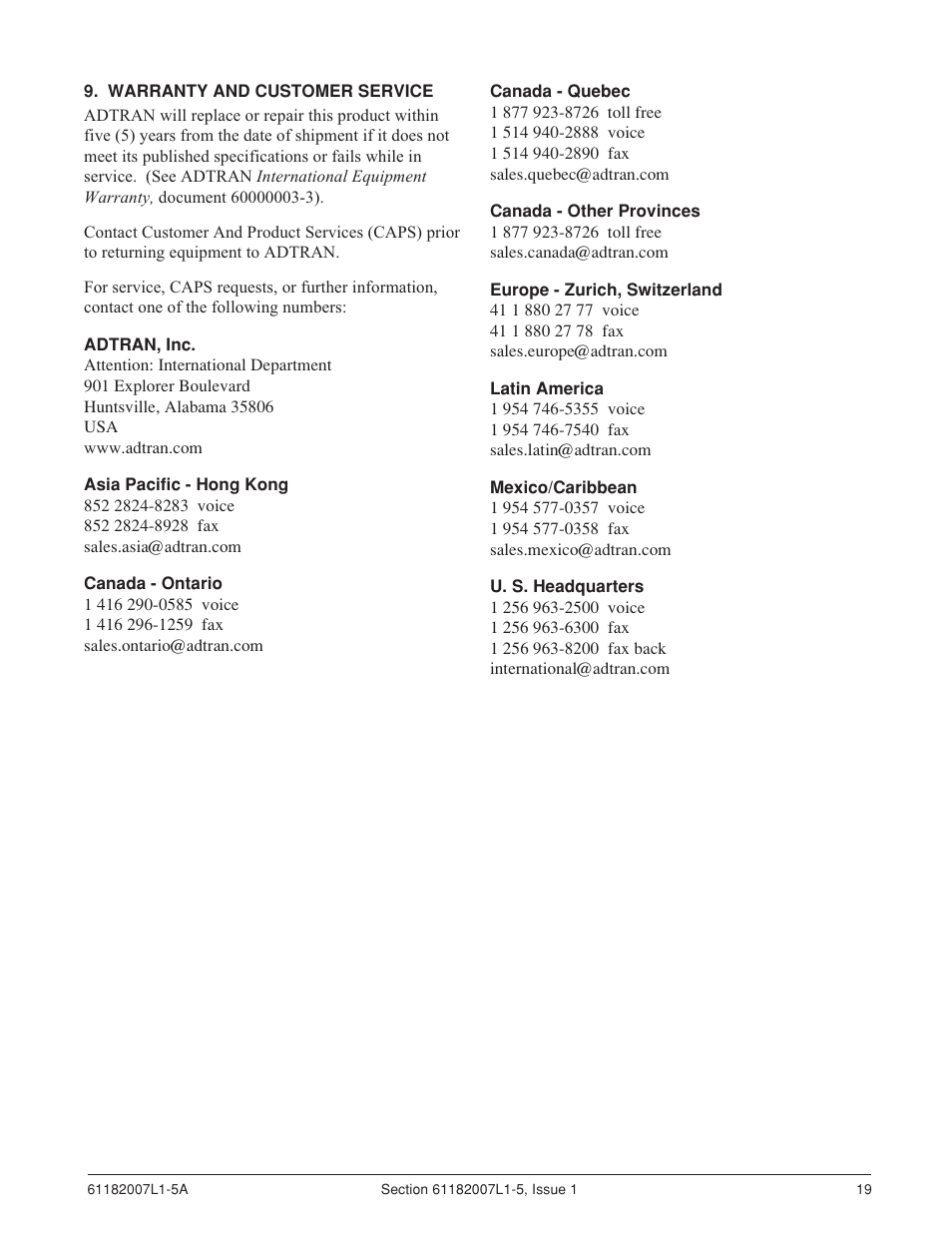 ADTRAN 3060 User Manual | Page 19 / 30