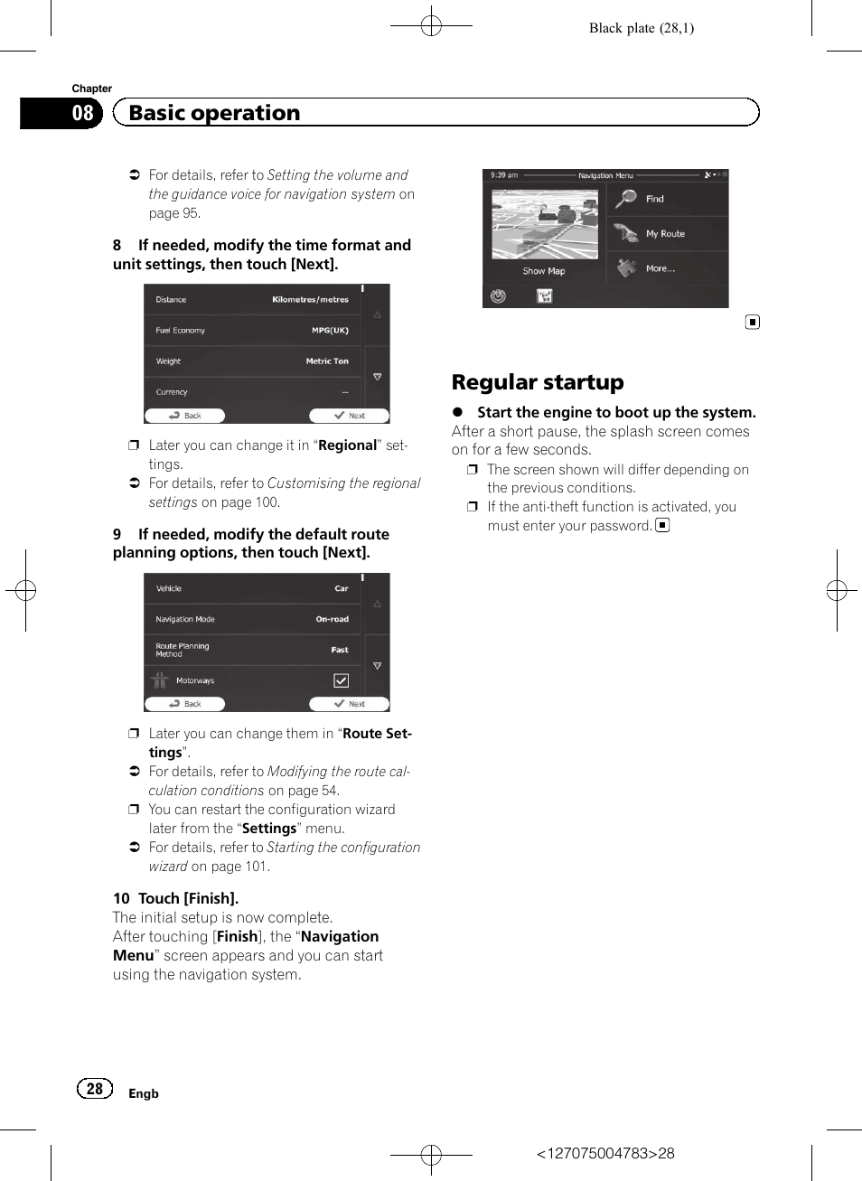 Regular startup, 08 basic operation | Pioneer AVIC-F550BT User Manual | Page 28 / 136