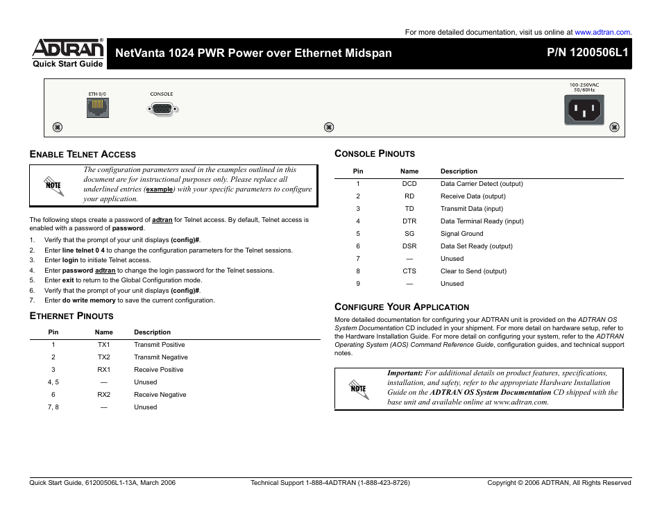 ADTRAN NetVanta 1024 User Manual | Page 2 / 2