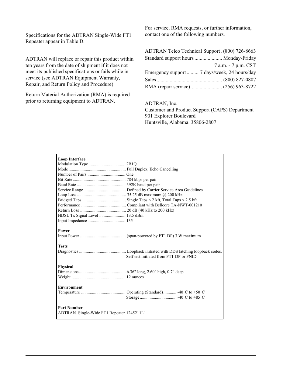 ADTRAN FT1 User Manual | Page 6 / 10