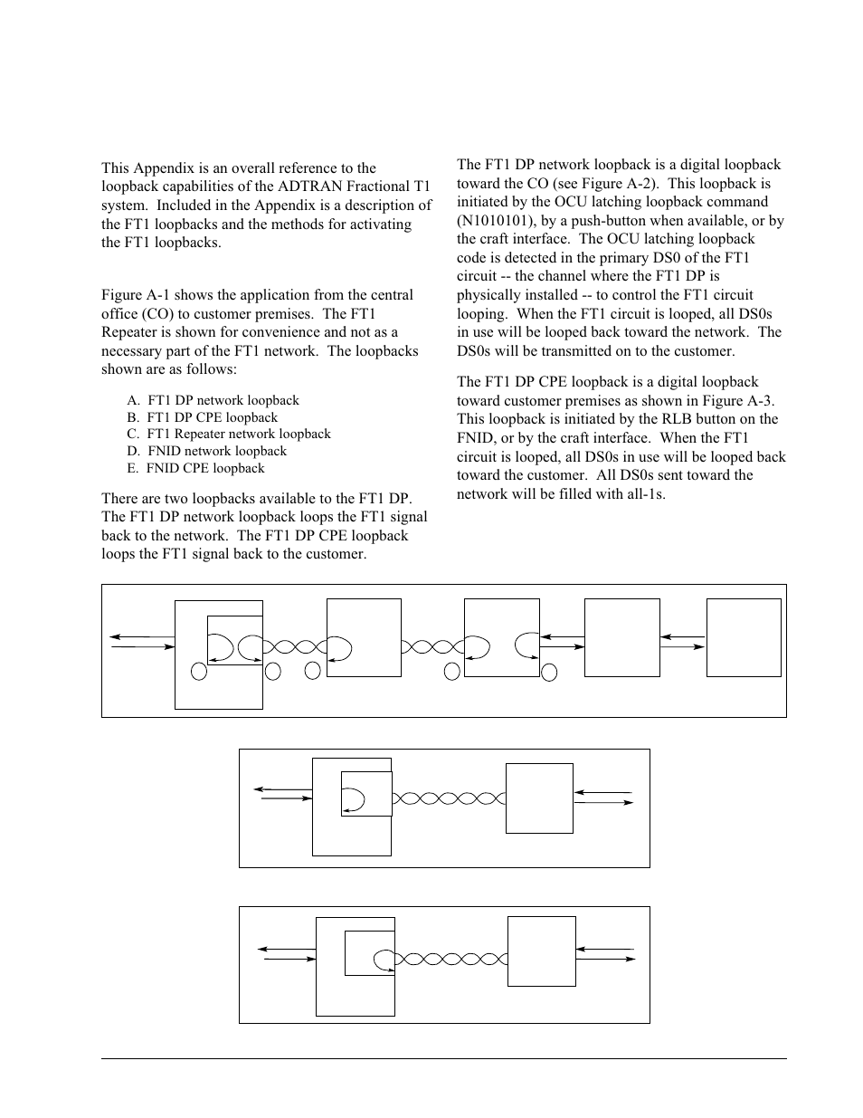 Appendix a ft1 loopbacks | ADTRAN FT1 User Manual | Page 7 / 10