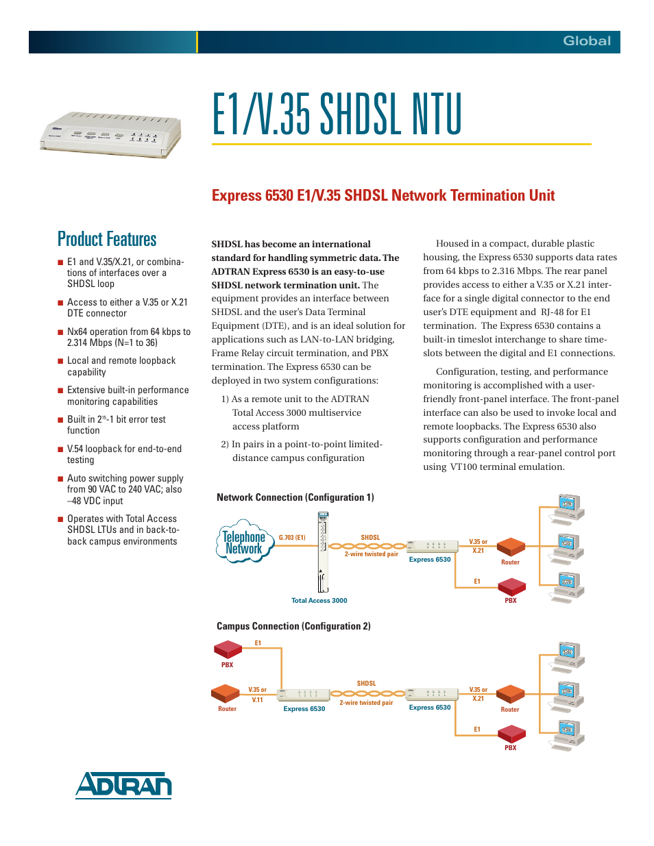 ADTRAN 6530 User Manual | 2 pages