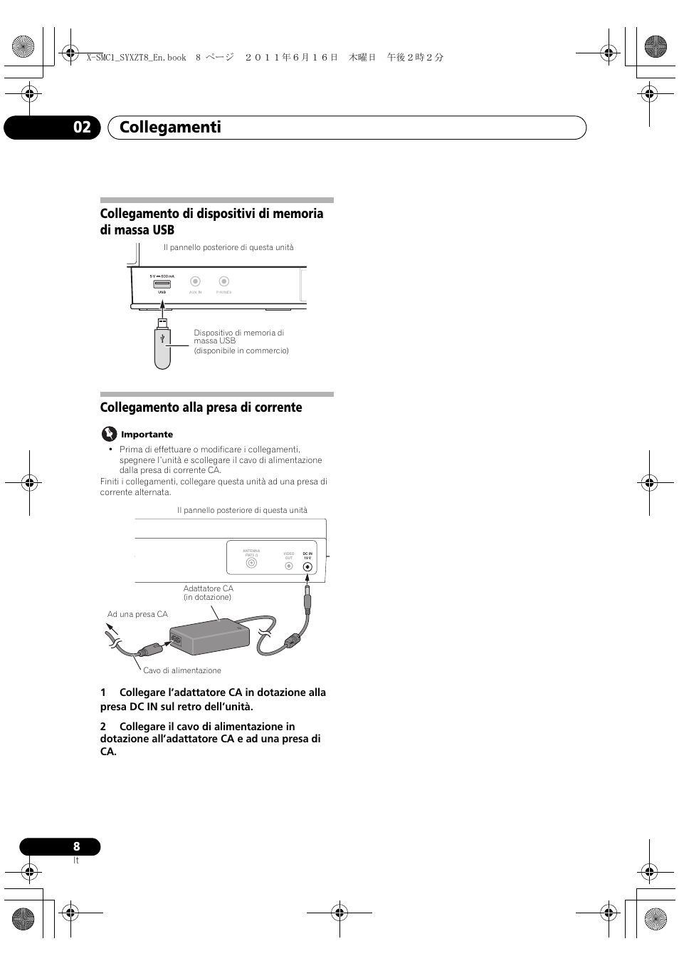 Collegamenti 02 | Pioneer X-SMC1-K User Manual | Page 46 / 156