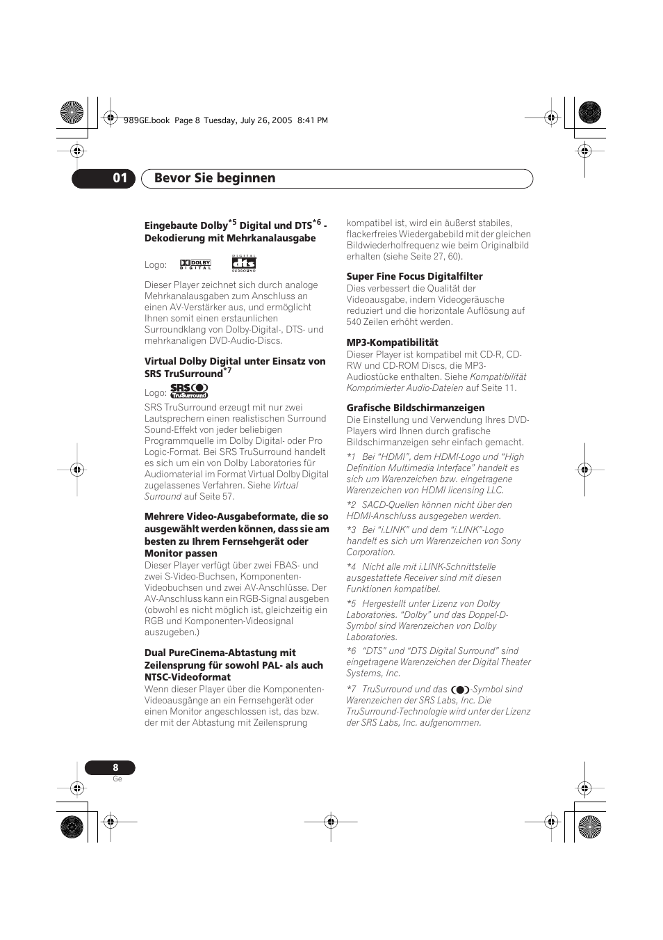 Bevor sie beginnen 01 | Pioneer DV-989AVi-S User Manual | Page 108 / 204