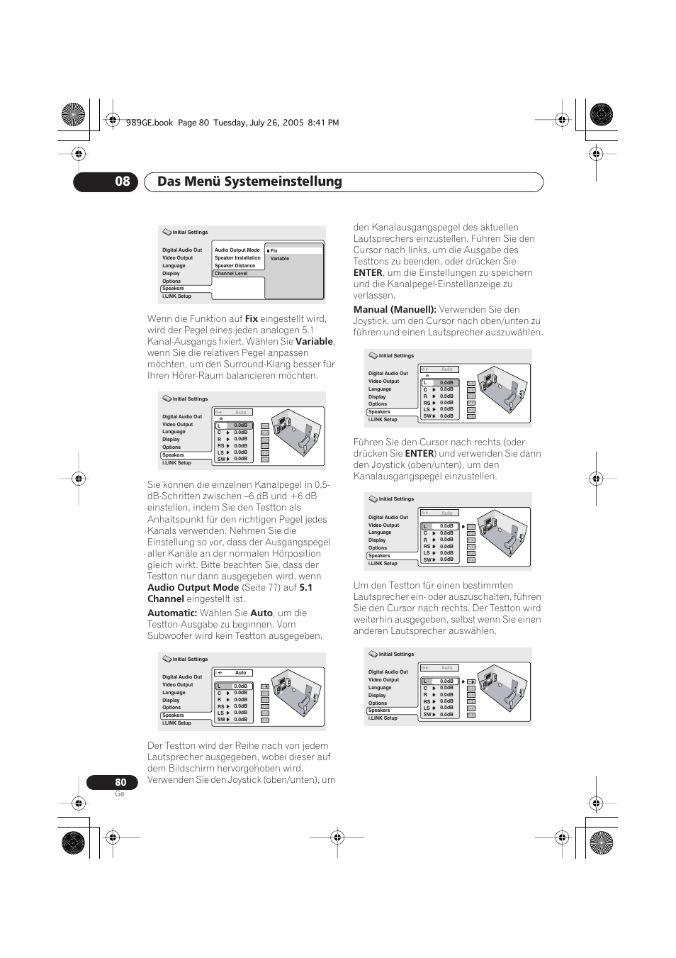 Das menü systemeinstellung 08 | Pioneer DV-989AVi-S User Manual | Page 180 / 204