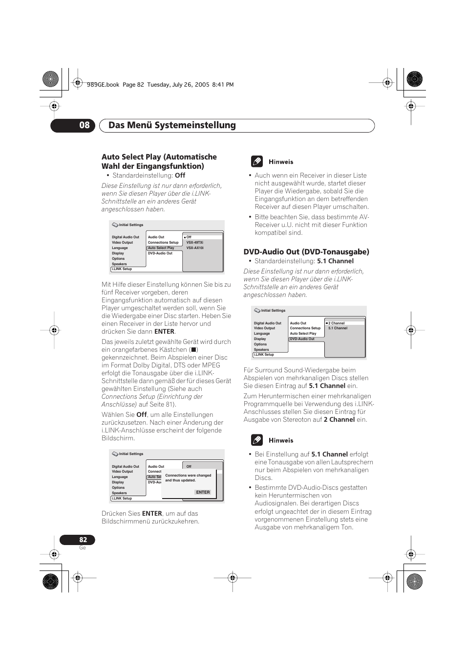 Dvd-audio out (dvd-tonausgabe), Das menü systemeinstellung 08 | Pioneer DV-989AVi-S User Manual | Page 182 / 204