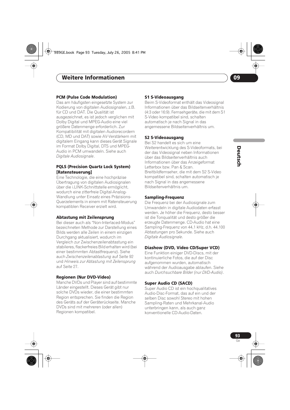 Weitere informationen 09 | Pioneer DV-989AVi-S User Manual | Page 193 / 204