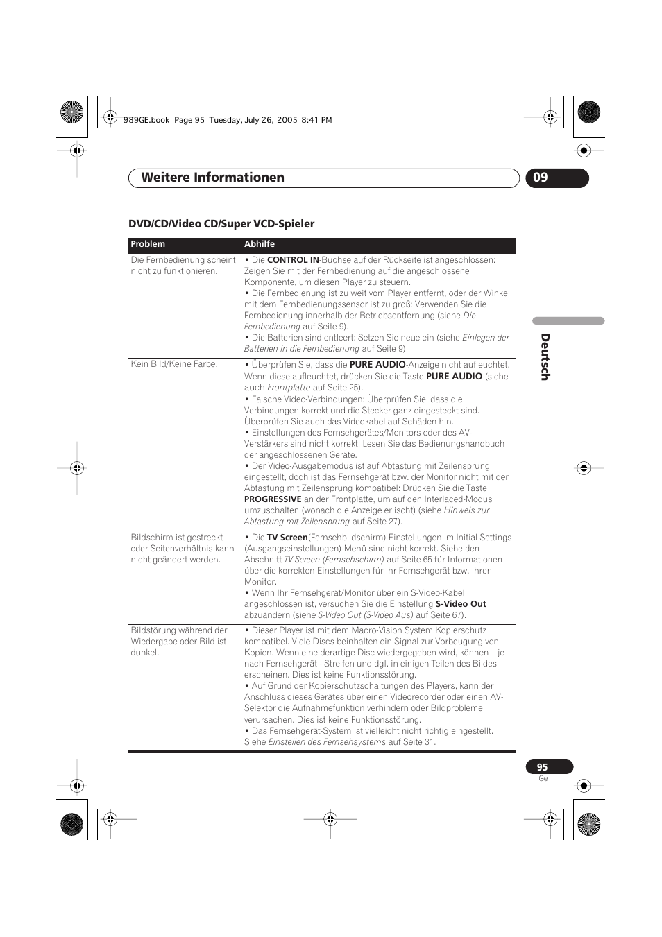 Dvd/cd/video cd/super vcd-spieler, Weitere informationen 09, Deutsch | Pioneer DV-989AVi-S User Manual | Page 195 / 204