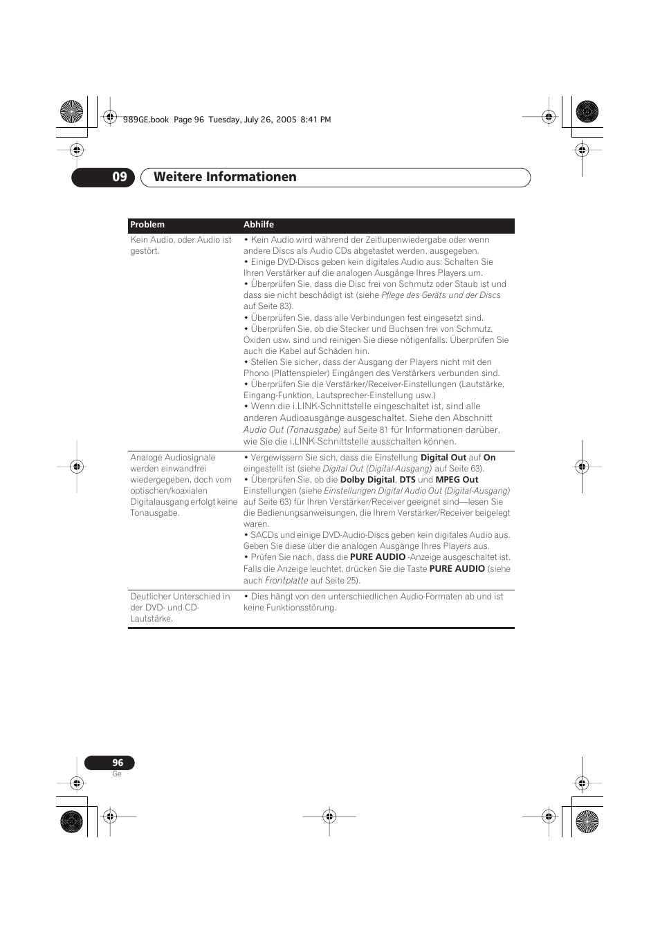 Weitere informationen 09 | Pioneer DV-989AVi-S User Manual | Page 196 / 204