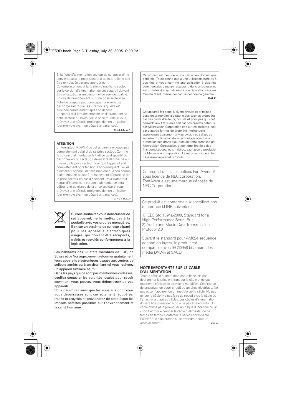 Pioneer DV-989AVi-S User Manual | Page 3 / 204