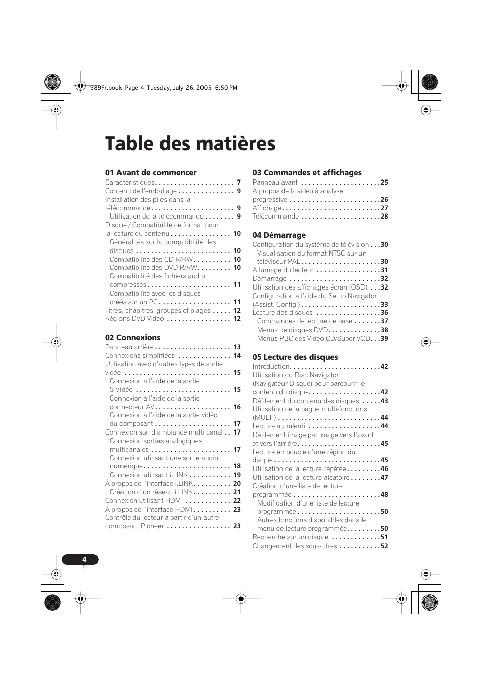 Pioneer DV-989AVi-S User Manual | Page 4 / 204