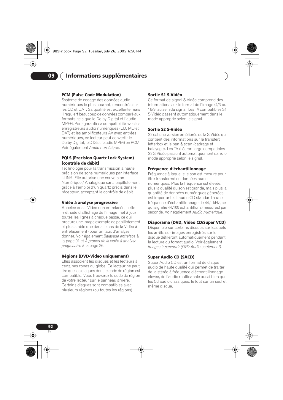 Informations supplémentaires 09 | Pioneer DV-989AVi-S User Manual | Page 92 / 204