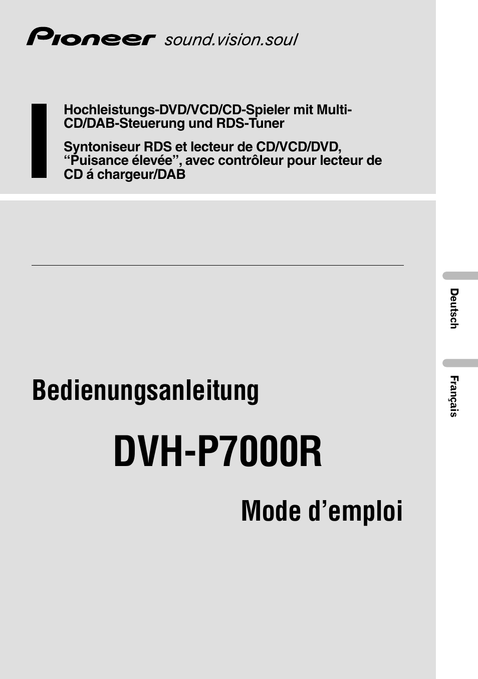 Pioneer DVH-P7000R User Manual | 204 pages