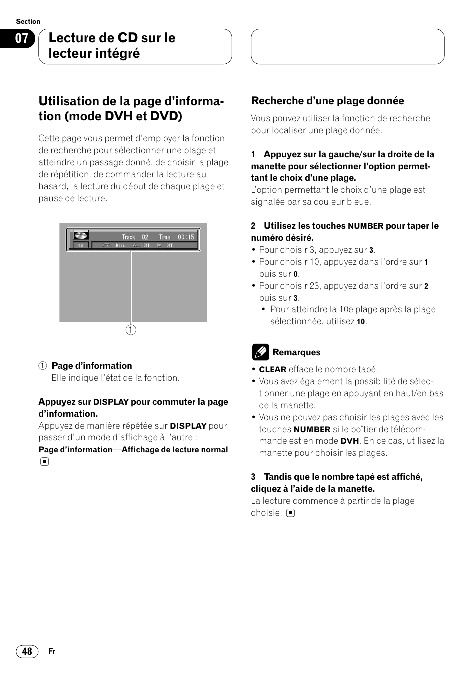 Lecture de cd sur le lecteur intégré | Pioneer DVH-P7000R User Manual | Page 148 / 204