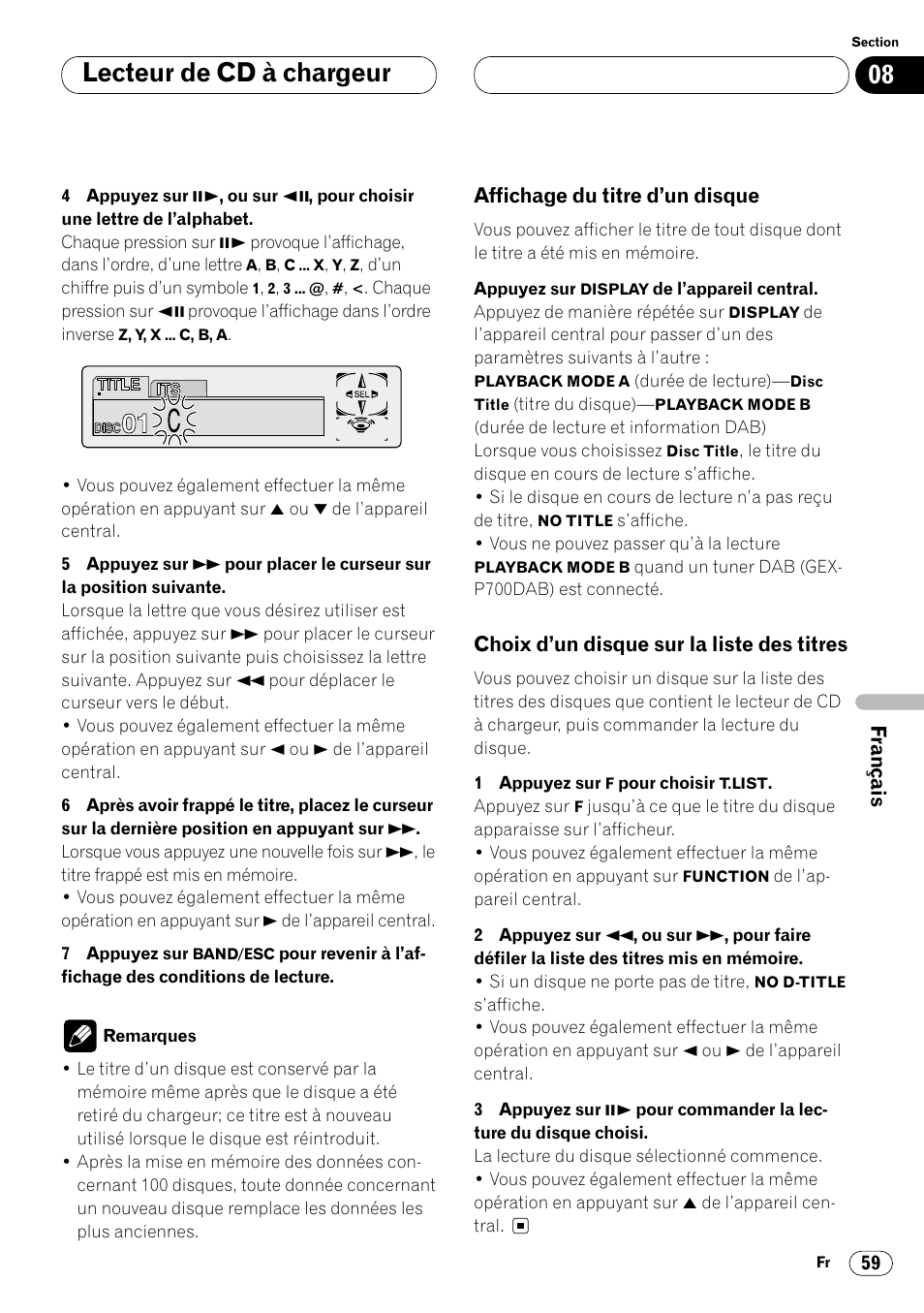 Lecteur de cd à chargeur | Pioneer DVH-P7000R User Manual | Page 159 / 204