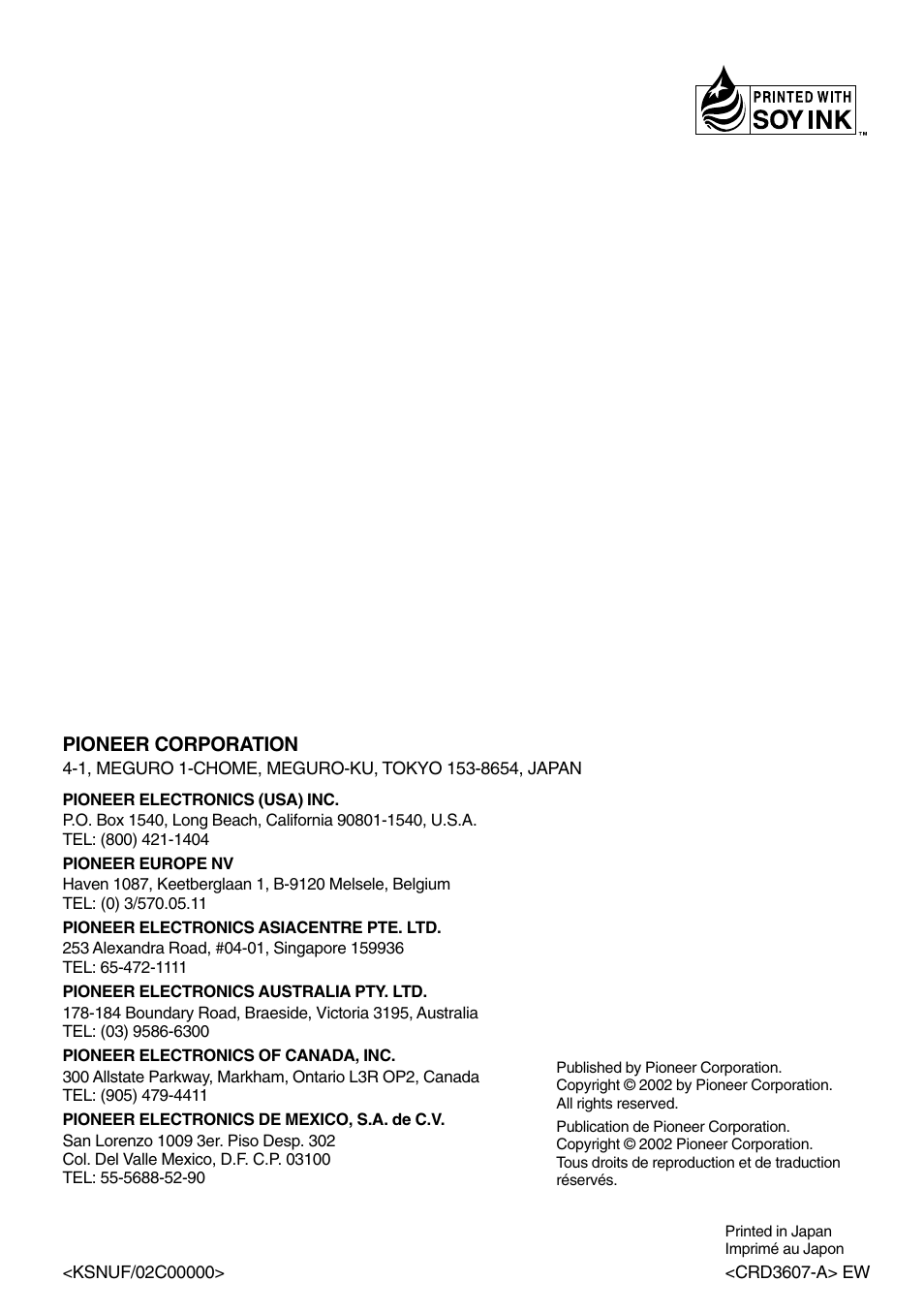Pioneer DVH-P7000R User Manual | Page 204 / 204