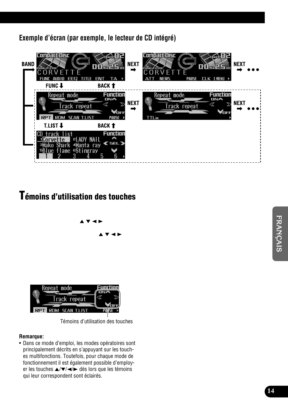 Témoins d’utilisation des touches, Émoins d’utilisation des touches | Pioneer DEH-P900HDD User Manual | Page 101 / 176