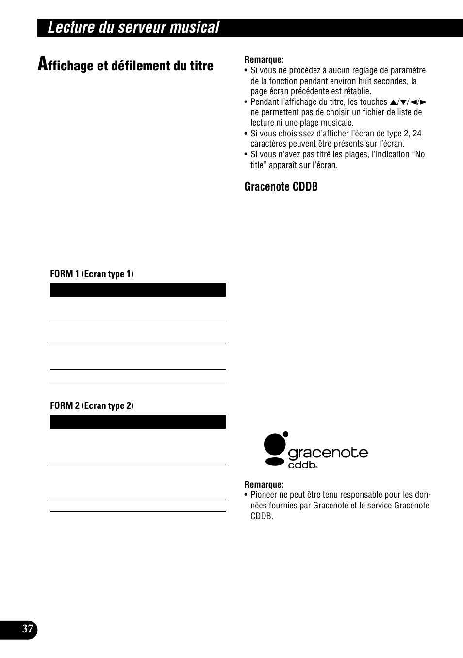Affichage et défilement du titre, Lecture du serveur musical, Ffichage et défilement du titre | Pioneer DEH-P900HDD User Manual | Page 124 / 176