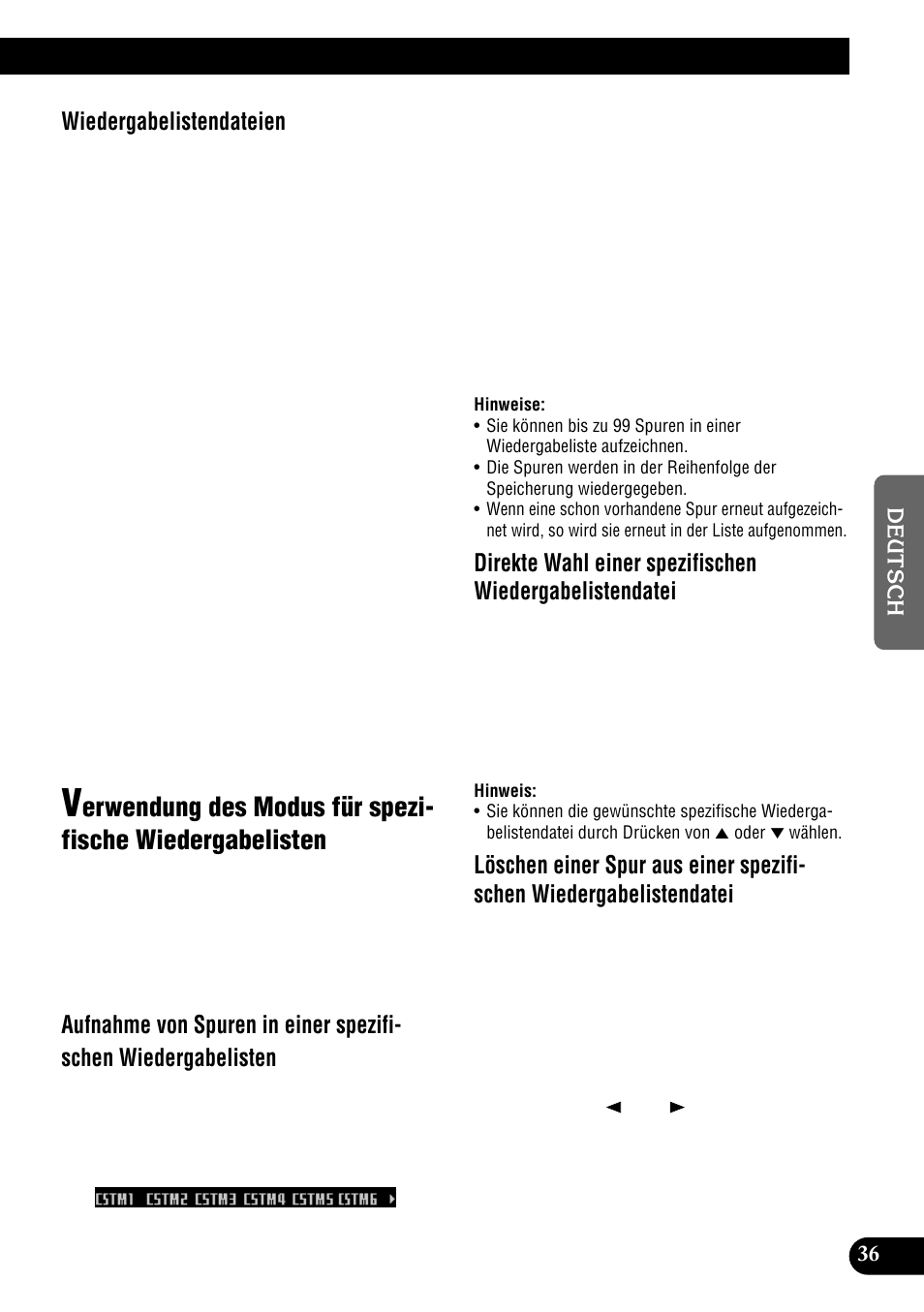 Verwendung des modus für spezifische, Wiedergabelisten, Wiedergabelistendateien | Pioneer DEH-P900HDD User Manual | Page 37 / 176