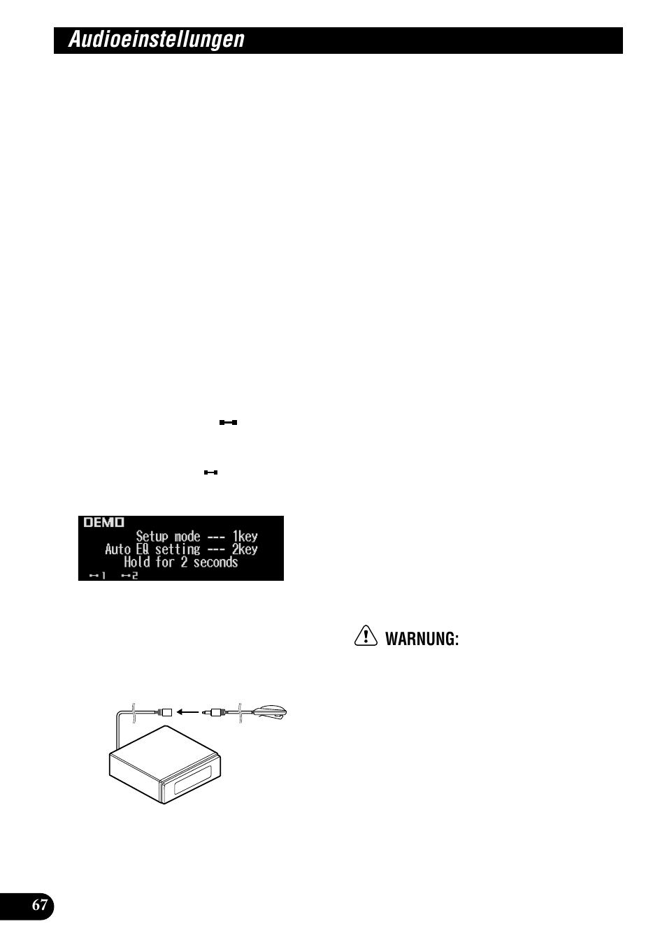 Audioeinstellungen, Warnung | Pioneer DEH-P900HDD User Manual | Page 68 / 176
